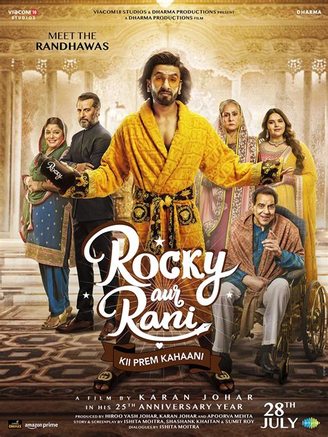 Jul 28, 2023 · Running Time:168 mins. Meet Rocky Randhawa (Ranveer Singh), a well-built, good looking, rich, Punjabi, Delhi boy who has an affinity for all things opulent. Rocky lives in a traditional nuclear family run by his stern grandmother Dhanlaxmi (Jaya Bachchan), who operates as the domineering matriarch of the Randhawa household. When Rocky is ... 